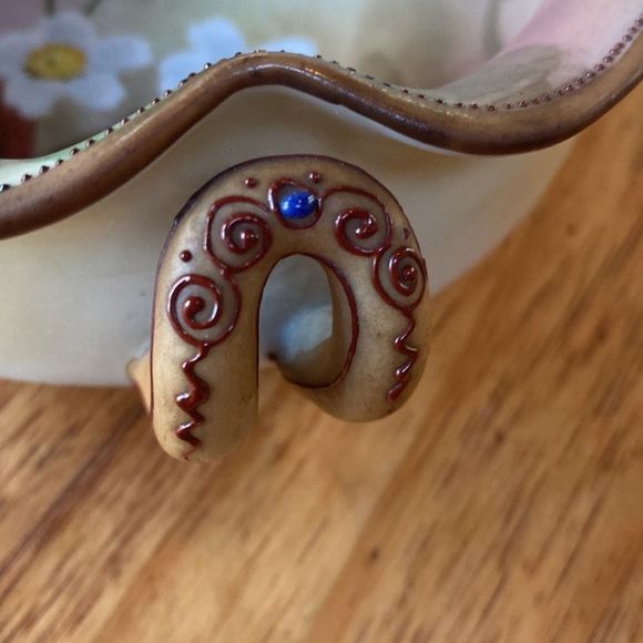 Vintage Morimura M Nippon Hand Painted Bowl Handles Beaded Moriage Floral - Picture 15 of 16